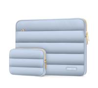 MOSISO Housse Ordinateur Portable Bouffi 13-13,3 Pouces, Compatible avec MacBook Air 13,6 M5 M4 M3 M2 M1/Neo/Pro 13/Pro 14,HP Dell ASUS, Pochette Horizontal Polyester avec Petit Sac,Bébé Bleu
