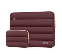 MOSISO Housse Ordinateur Portable Bouffi 16 Pouces, Compatible avec MacBook Pro 16, HP Dell ASUS Acer Toshiba Lenovo Notebook Computer, Pochette Horizontal Polyester avec Petit Sac,Vin Rouge