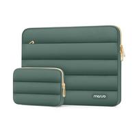 MOSISO Housse Ordinateur Portable Bouffi 16 Pouces, Compatible avec MacBook Pro 16, HP Dell ASUS Acer Toshiba Lenovo Notebook Computer, Pochette Horizontal Polyester avec Petit Sac,Vert Minuit