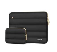 MOSISO Housse Ordinateur Portable Bouffi 17,3 Pouces avec Petit Sac | Housse Ordinateur Horizontale Matelassée 17,3 Pouces Compatible avec Dell/HP Pavilion/Ideapad/Acer/Alienware,Noir