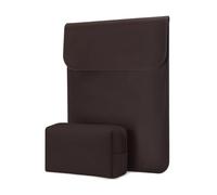 MOSISO Housse PC Ordinateur Portable 13 Pouces Compatible avec MacBook Air M4 M3 M2 M1 2025-2018/Pro 13 M2 M1 2025-2016 & Surface Pro, Housse Cuir Suede Faux avec Petit Sac,Châtaigne Marron