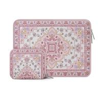 MOSISO Housse pour Ordinateur Portable 13-13,3 Pouces, Compatible avec MacBook Air/Neo/Pro 13/Pro 14,HP Dell Acer ASUS Lenovo, Design Vintage Fleur Nationale en Néoprène avec Petit Étui,Rose