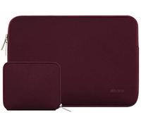 MOSISO Housse pour Ordinateur Portable 13-13,3 Pouces Compatible avec MacBook Air/Pro 13/Pro 14 M5 M4 M3 M2 M1, HP Dell ASUS Lenovo,Laptop Sleeve Néoprène Sac avec Petite Pochette,Vin Rouge