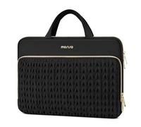 MOSISO Housse pour Ordinateur Portable 13,3 Pouces,13-14" Laptop Sleeve Compatible avec MacBook Air 13/13,6 M4 M3 M2 M1/Pro 13/14, HP Dell Lenovo ASUS,Quilté Épis de Blé avec Manche & Poche,Noir