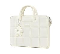 MOSISO Housse pour Ordinateur Portable 15-16 Pouces, Compatible avec MacBook Pro 16 Pouces M4 M3 M2 M1, HP Acer Dell Lenovo, 16 Pouces Housse Matelassée avec Poignée Pendentif Fleur,Sable