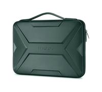 MOSISO Housse Rigide Ordinateur 13-14 Pouces, Étui 13,3 Pouces Étanche Antichoc Compatible avec MacBook HP Dell, Sac Transport EVA Géométrique Artistique avec Poignée,Vert Minuit