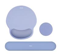 MOSISO Kit Repose-Poignet Souris & Clavier Ergonomique Antidérapant | Mousse Mémoire, Courbe Circulaire, Surélevé, Soulage la Douleur, Idéal pour Bureau ou Maison, Facile à Taper,Bleu Pierre