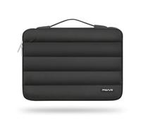 MOSISO Puffy Housse Ordinateur Portable 13-13,3 Pouces,Pochette Transport Compatible avec MacBook Air 13,Compatible avec MacBook Pro 13/14,Horizontal Sac de Ouvert Latéral avec Ceinture,Noir