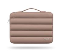 MOSISO Puffy Housse Ordinateur Portable 13-13,3 Pouces,Pochette Transport Compatible avec MacBook Air 13,Compatible avec MacBook Pro 13/14,Horizontal Sac de Ouvert Latéral avec Ceinture,Marron