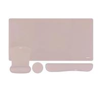 MOSISO Repose Poignet Set,Grand Tapis de Souris Gamer&Repose Poignet Clavier&Tapis de Souris&Sous-verre,Ergonomique Antidérapant Mouse Pad avec Mousse à Mémoire Maison Bureau,Brun Taupe
