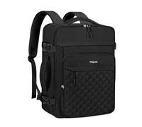 MOSISO Sac à dos de Voyage pour Hommes/Femmes, Sac Laptop 15-15,6 Quilté Losange Approuvé vol avec Cubes de rangement, Sac Cabine 16 pouces porte USB Études/Travail/Entreprise,Noir