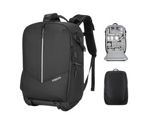 MOSISO Sac Appareil Photo Compatible avec Réflex/SLR/Miroirless, Couverture Anti-Pluie & Compartiment Ordinateur 16 Pouces & Support Trépied & Poche Verticale Avant Pour Canon/Nikon/Sony, Noir