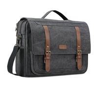 MOSISO Sac Messager Grand Format pour Hommes 15-15,6 Pouces, Sac Ordinateur Multi-Portes pour Travail/Voyage/Affaires, Professeurs Universitaires/Bureau, Espace Gris