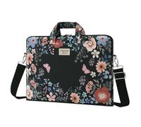 MOSISO Sac Ordinateur Pour Femme 15,6 Pouces, Compatible avec MacBook, HP, Dell, Lenovo, Asus, 15-15,6" Notebook, Sac Messager avec Bandoulière, Floral Luxuriant
