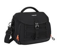 MOSISO Sac Photo Épaule Messager Ceinture pour Appareils Photo, Volet Rembourré avec Housse de Pluie, Cordon Élastique Avant & Support Trépied Inférieur, Compatible avec Canon/Nikon/Sony, Noir