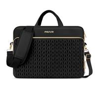 MOSISO Sac pour Ordinateur Portable 15,6 Pouces, Compatible avec MacBook Air MacBook Pro 16 M4 M3 M2 M1, HP Dell Acer Lenovo ASUS, 15-16" Sac Messager Matelassé Épi de Blé avec Poignée & Poche,Noir
