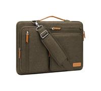 MOSISO Sacoche Ordinateur avec 4 Poches Zipper&Poignée | Sacoche PC Portable Compatible avec MacBook,Sac Messager Côté Ouvert