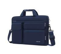 MOSISO Sacoche Ordinateur Portable 14 Pouces,Compatible avec HP Lenovo Dell ASUS Acer, HP Stream, Dell Latitude,avec 2 Surélevé&1 Rabat&1 Poche Horizontale&Poignée&Ceinture,Marin Bleu