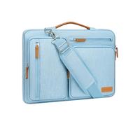 MOSISO Sacoche Ordinateur Portable,Sacoche PC Portable 14 Pouces Compatible avec HP Lenovo Dell ASUS Acer Dell,Sac Ordinateur Sac Messager Côté Ouvert avec 4 Poches Zipper&Poignée,Airy Bleu