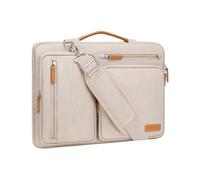 MOSISO Sacoche Ordinateur Portable,Sacoche PC Portable 15-15,6 Pouces Compatible avec MacBook Pro 16,HP,Dell,Sac Ordinateur Sac Messager Côté Ouvert avec 4 Poches Zipper&Poignée,Sable