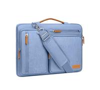 MOSISO Sacoche Ordinateur Portable,Sacoche PC Portable 15-15,6 Pouces Compatible avec MacBook Pro 16,HP,Dell,Sac Ordinateur Sac Messager Côté Ouvert avec 4 Poches Zipper&Poignée,Bleu Ciel