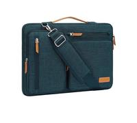 MOSISO Sacoche Ordinateur Portable,Sacoche PC Portable 15 Pouces Compatible avec MacBook Air 15 M5 M4 M3 M2/Pro 15,Sac Ordinateur Sac Messager Côté Ouvert avec 4 Poches Zipper&Poignée,Sarcelle Foncé