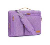 MOSISO Sacoche Ordinateur Portable,Sacoche PC Portable 15 Pouces Compatible avec MacBook Air 15 M5 M4 M3 M2/Pro 15,Sac Ordinateur Sac Messager Côté Ouvert avec 4 Poches Zipper&Poignée,Lilas