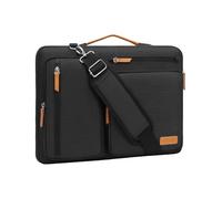 MOSISO Sacoche Ordinateur Portable,Sacoche PC Portable 15 Pouces Compatible avec MacBook Air 15 M5 M4 M3 M2/Pro 15,Sac Ordinateur Sac Messager Côté Ouvert avec 4 Poches Zipper&Poignée,Noir