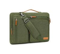 MOSISO Sacoche Ordinateur Portable,Sacoche PC Portable 15 Pouces Compatible avec MacBook Air 15 M5 M4 M3 M2/Pro 15,Sac Ordinateur Sac Messager Côté Ouvert avec 4 Poches Zipper&Poignée,Vert Olive
