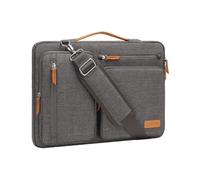 MOSISO Sacoche Ordinateur Portable,Sacoche PC Portable 17-17,3 Pouces Compatible avec MacBook,HP,Dell,Sac Ordinateur Sac Messager Côté Ouvert avec 4 Poches Zipper&Poignée,Gris Taupe