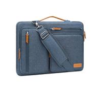 MOSISO Sacoche Ordinateur Portable,Sacoche PC Portable 17-17,3 Pouces Compatible avec MacBook,HP,Dell,Sac Ordinateur Sac Messager Côté Ouvert avec 4 Poches Zipper&Poignée,Brume Bleu