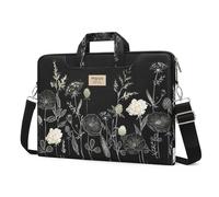 MOSISO Sacoche Ordinateur Pour Femme,15,6 Pouces Housse PC Compatible avec MacBook, HP Dell Asus, 15-15,6 Pouces Sac Messager Épaule Ordinateuravec Bretelle, Motif Fleur Rétro