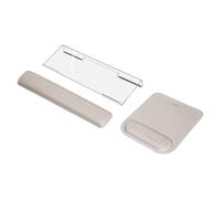 MOSISO Support Clavier Ordinateur&Repose Poignet Clavier&Tapis de Souris,Massage Ergonomique Repose Poignet Clavier Set,Type Facile Support Clavier Acrylique Clear Bureau Maison,Brun Taupe