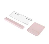 MOSISO Support de clavier d'ordinateur, repose-poignet et tapis de souris avec repose-poignet, ensemble de bras de massage ergonomique, support de clavier en acrylique transparent pour bureau et