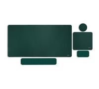 MOSISO Tapis de Souris Jeux&Repose-Poignets Clavier de Massage&Mouse Pad&Wrist Rest&Dessous de Verre,Ergonomique Antidérapante Pad Set,Soulagement Douleur Mousse à Mémoire Bureau Domicile, Vert Paon