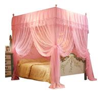 Moskitonet Lit suspendu à 4 coins | Ciel de lit suspendu avec quatre poteaux d'angle, baldaquin arc-en-ciel pour chambre d'enfant, lit à baldaquin carré universel pour lit double