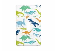 Moslion Plaque murale colorée à bascule motif dinosaure vert bleu animal sauvage dinosaure aquarelle pour la maison, la cuisine, la salle de bain, la chambre à coucher