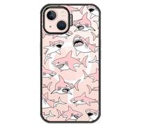 MOSNOVO Coque Magnétique pour iPhone 14 / iPhone 13, Protection Militaire 10ft, Compatible avec MagSafe, Coque Antichoc pour iPhone 13 / iPhone 14 - Requins Roses