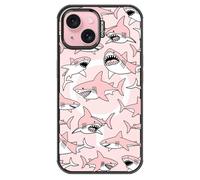 MOSNOVO Coque Magnétique pour iPhone 15 Plus/iPhone 14 Plus, Protection Militaire 10ft, Compatible avec MagSafe, Coque Antichoc pour iPhone 15 Plus - Requins Roses