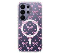 MOSNOVO Coque pour Samsung Galaxy S26 Ultra, Coque Transparente Compatible avec MagSafe, Protection Antichoc Militaire 6,6 ft, Coque Magnétique de Protection,Amour Arc-en-nœud