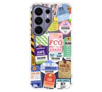 MOSNOVO Coque pour Samsung Galaxy S26 Ultra, Coque Transparente Compatible avec MagSafe, Protection Antichoc Militaire 6,6 ft, Coque Magnétique de Protection,Étiquettes de Billets d'avion