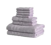 Mosobam Lot de 8 serviettes turques de luxe 76,2 x 147,2 cm, 40,6 x 76,2 cm, 33 x 13 cm, lavande Aura, 700 g/m², viscose de bambou et coton peigné turc égéen