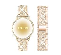 Mosonio Compatible avec Samsung Galaxy Watch 5/Samsung Galaxy Watch 4, 20 mm or rose Bling Galaxy Watch avec coque de 40 mm, bracelet en métal pour femme (or rose, 40 mm)