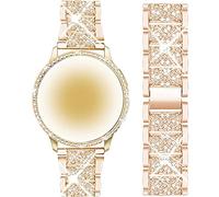 Mosonio Compatible avec Samsung Galaxy Watch 5/Samsung Galaxy Watch 4, 20 mm or rose Bling Galaxy Watch avec coque de 44 mm, bracelet en métal pour femme (or rose, 44 mm)