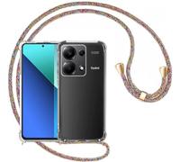 Mosoris Bande pour téléphone portable Xiaomi Redmi Note 13 4G (pas pour 5G) - En silicone souple - Avec bande transparente en TPU - Anti-chocs - Avec cordon - Multicolore