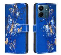 Mosoris Coque pour Xiaomi Redmi 13C 4G/Poco C65 4G Housse en RFID Protection Premium PU Cuir Portefeuille Motif Peint Fermoir Magnétique Fentes pour Cartes Protection Contre Les Chutes Flip Case PA6