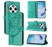 Mosoris Coque pour Xiaomi Redmi 14C 4G/Poco C75 4G Modèle Papillon Etui Housse Premium Étui de Protection magnétique Portefeuille Anti - Chute et Anti - Rayures Cuir Flip Case Vert