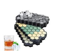 MOSOTECH Bac à Glaçons en Silicone, 3Pcs Moule à Glaçons avec Couvercle - 111 Moules à Glaçons pour Gelée Lait Jus - Noir