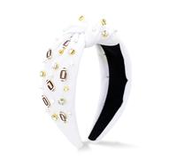 MOSOTECH Bandeau noué de football pour femme, blanc, 1 Count (Pack of 1)