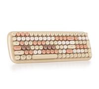Mosptnspg Clavier de machine à écrire Bluetooth sans fil, 100 touches, rétro rond, toucher mécanique coloré, clavier de bureau, clavier bonbon, clavier de bureau, pour PC/Mac/ordinateur